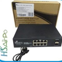 HSAIRPO SGF2008P 2" SFP Port +8Port Gigabit Ethernet PoE Switch
