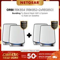 Orbi RBK854 AX6000 Tri-band Mesh WiFi 6 System 1 Router + 3 Satellites W